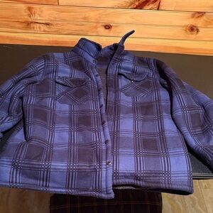 Men's Blue Plaid Pea Coat